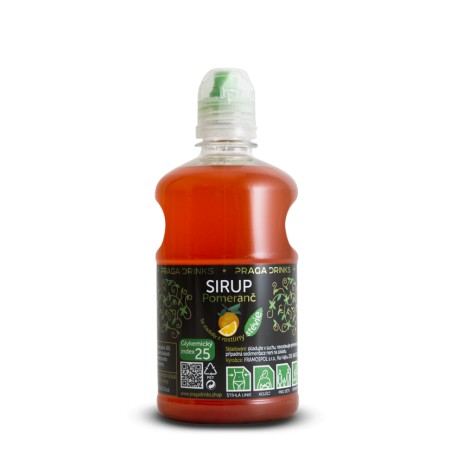 Sirup s příchutí pomerančů slazený stévií