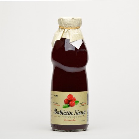 500 ml Babiččin ovocný sirup Brusinka